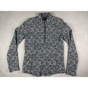 Spyder‎ Active Mens Large Black White Abstract Static Print Quarter Zip Pullover